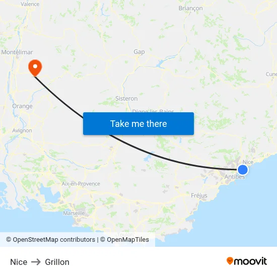 Nice to Grillon map