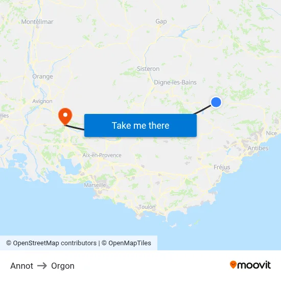 Annot to Orgon map