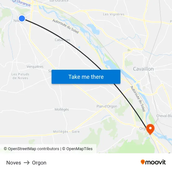 Noves to Orgon map