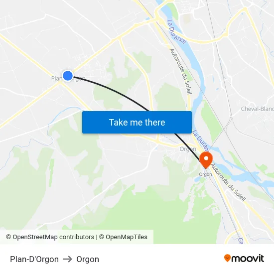 Plan-D'Orgon to Orgon map