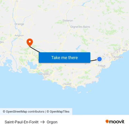 Saint-Paul-En-Forêt to Orgon map