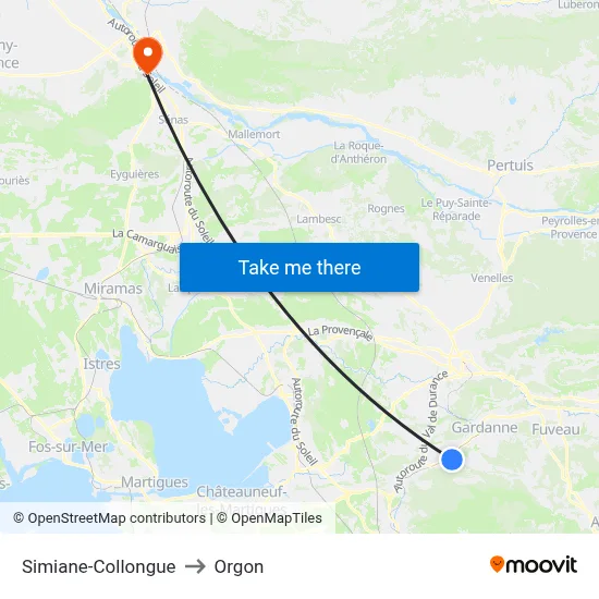 Simiane-Collongue to Orgon map