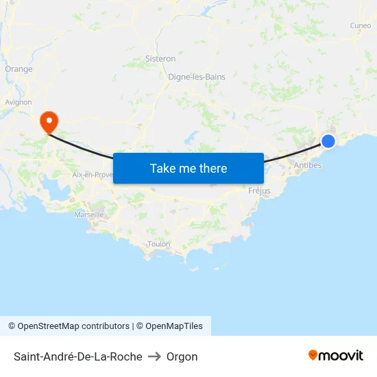 Saint-André-De-La-Roche to Orgon map