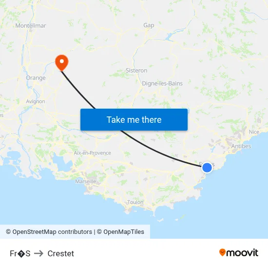 Fr�S to Crestet map