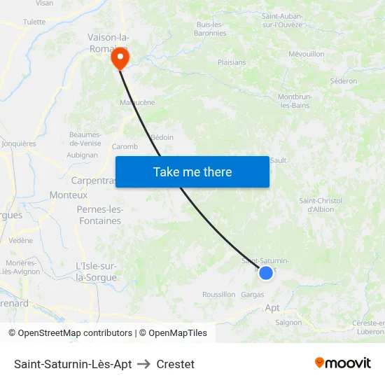 Saint-Saturnin-Lès-Apt to Crestet map