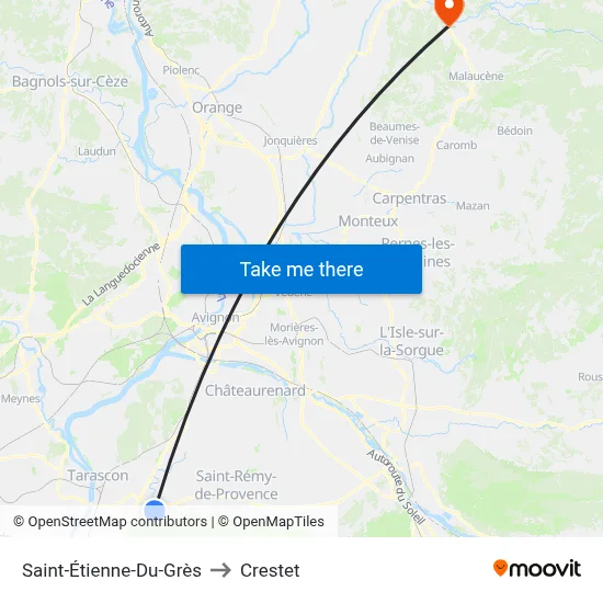 Saint-Étienne-Du-Grès to Crestet map
