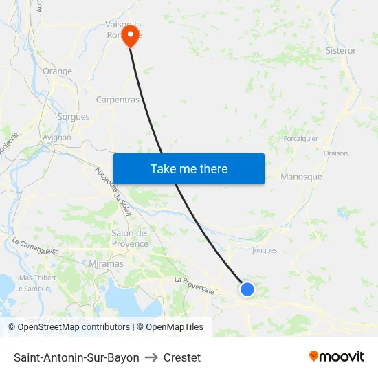 Saint-Antonin-Sur-Bayon to Crestet map