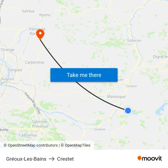 Gréoux-Les-Bains to Crestet map