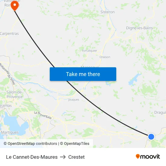 Le Cannet-Des-Maures to Crestet map