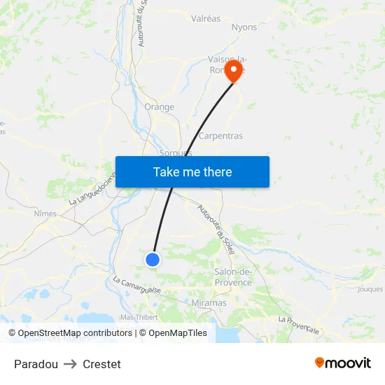 Paradou to Crestet map