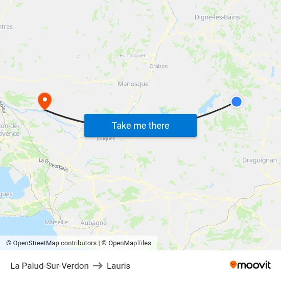 La Palud-Sur-Verdon to Lauris map