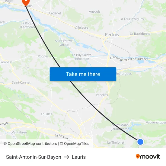 Saint-Antonin-Sur-Bayon to Lauris map