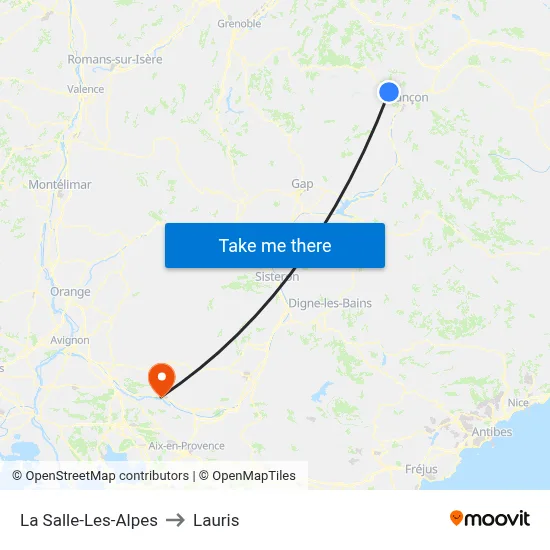 La Salle-Les-Alpes to Lauris map