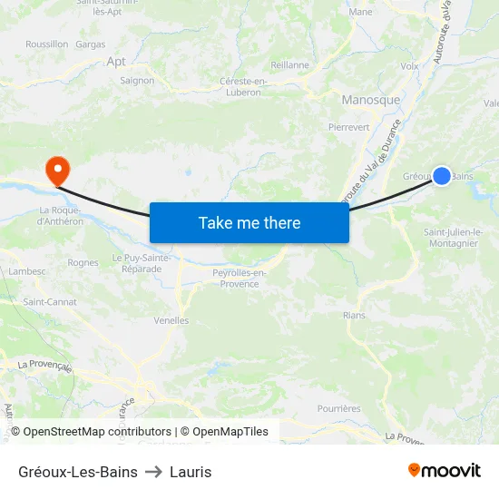 Gréoux-Les-Bains to Lauris map