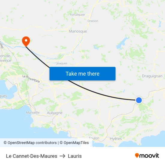 Le Cannet-Des-Maures to Lauris map