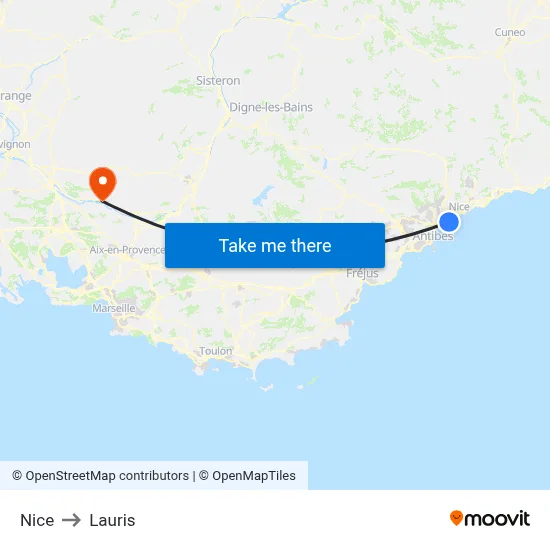 Nice to Lauris map