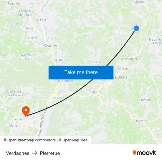 Verdaches to Pierrerue map