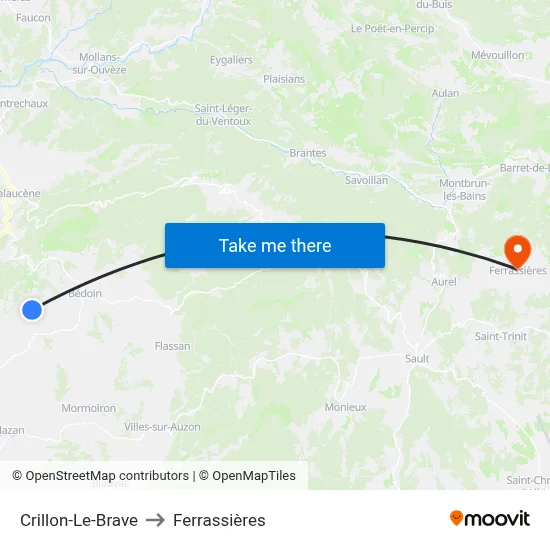 Crillon-Le-Brave to Ferrassières map