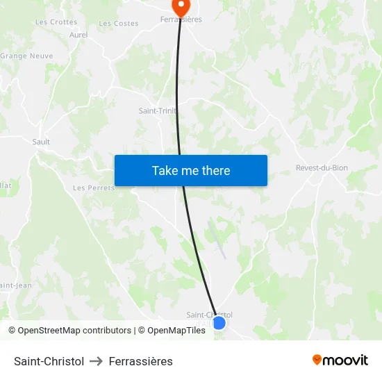 Saint-Christol to Ferrassières map