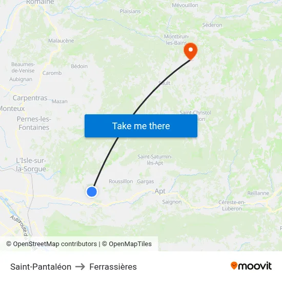 Saint-Pantaléon to Ferrassières map