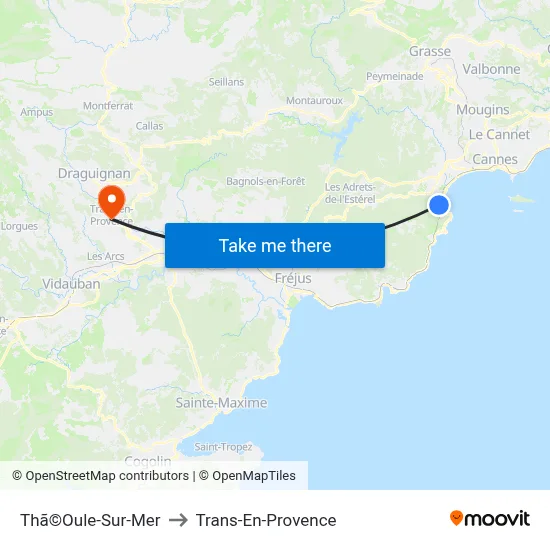 Thã©Oule-Sur-Mer to Trans-En-Provence map