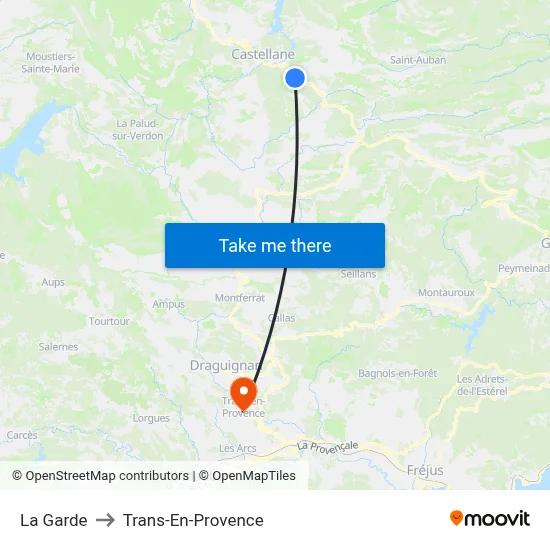 La Garde to Trans-En-Provence map
