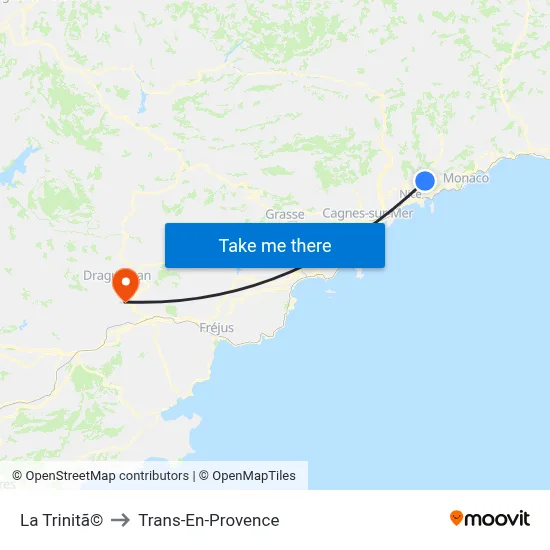 La Trinitã© to Trans-En-Provence map