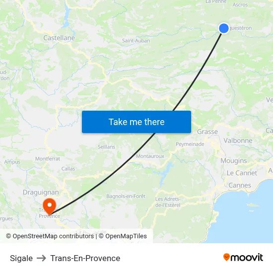 Sigale to Trans-En-Provence map
