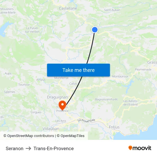 Seranon to Trans-En-Provence map
