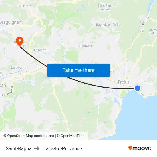 Saint-Rapha to Trans-En-Provence map