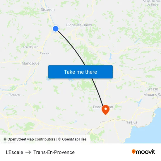 L'Escale to Trans-En-Provence map