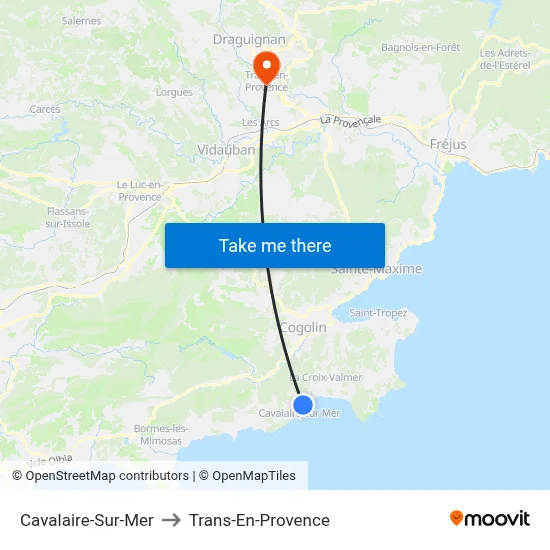 Cavalaire-Sur-Mer to Trans-En-Provence map