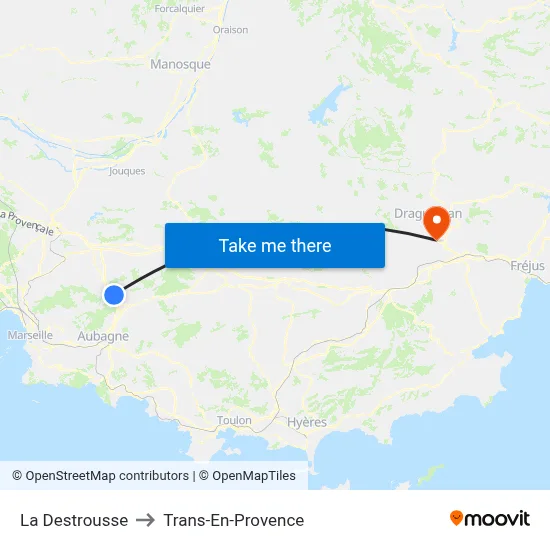 La Destrousse to Trans-En-Provence map
