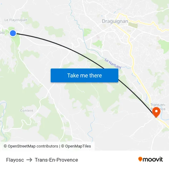 Flayosc to Trans-En-Provence map