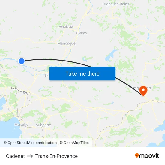 Cadenet to Trans-En-Provence map