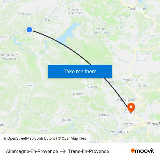 Allemagne-En-Provence to Trans-En-Provence map