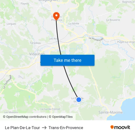 Le Plan-De-La-Tour to Trans-En-Provence map