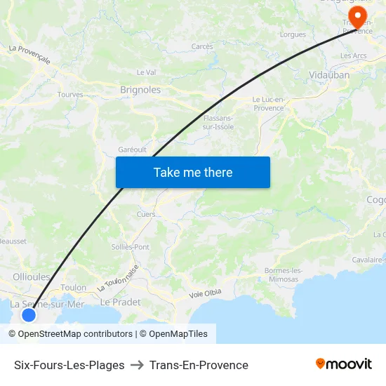 Six-Fours-Les-Plages to Trans-En-Provence map