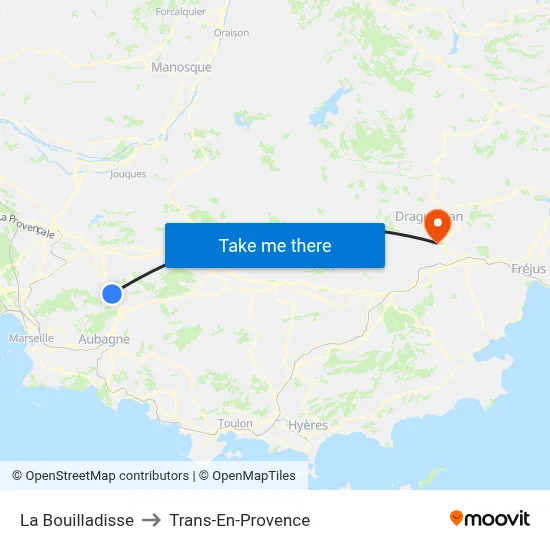 La Bouilladisse to Trans-En-Provence map