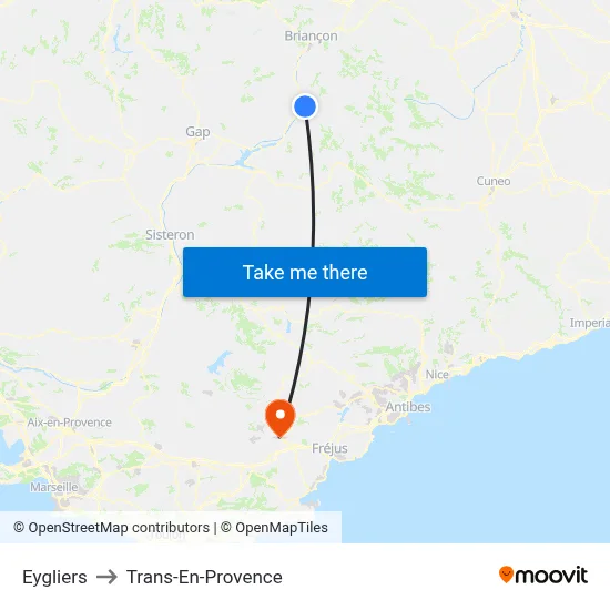 Eygliers to Trans-En-Provence map