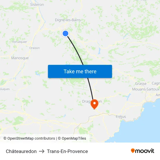 Châteauredon to Trans-En-Provence map