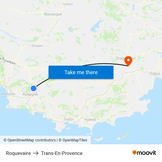 Roquevaire to Trans-En-Provence map