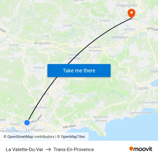 La Valette-Du-Var to Trans-En-Provence map