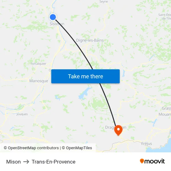 Mison to Trans-En-Provence map
