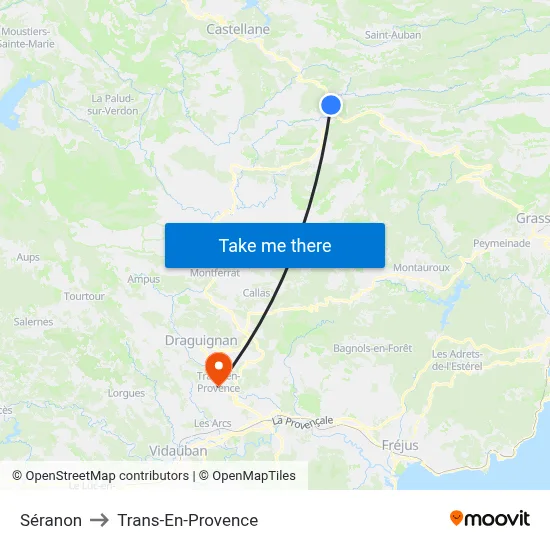 Séranon to Trans-En-Provence map