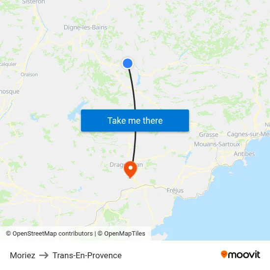 Moriez to Trans-En-Provence map