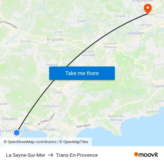 La Seyne-Sur-Mer to Trans-En-Provence map