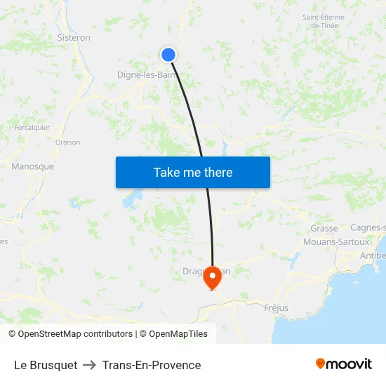 Le Brusquet to Trans-En-Provence map