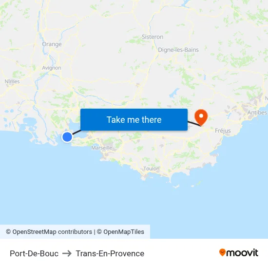 Port-De-Bouc to Trans-En-Provence map
