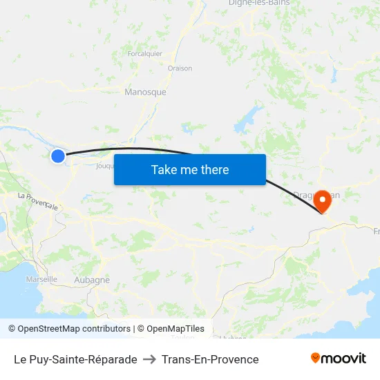 Le Puy-Sainte-Réparade to Trans-En-Provence map